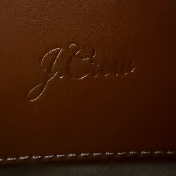 J. Crew Tan Leather Bracelet Crossbody Bag with Gold Handles - Picture 7 of 9